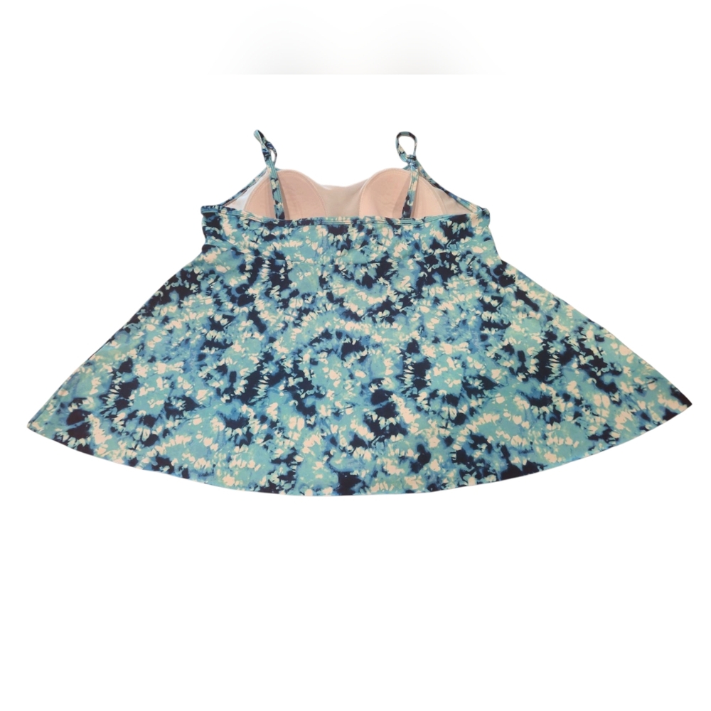 Croft & Barrow Blue White Tie-Dye Women's Swim Top Size Large - Picture 3 of 6